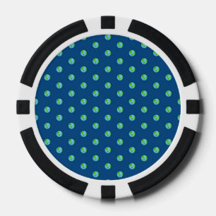 Green Planet Dots Earth Day Ecology Environment Poker Chips