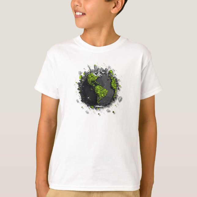 Green Planet Earth  T-Shirt (Front)