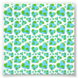Green Planet Hearts Earth Day Ecology Environment Photo Print