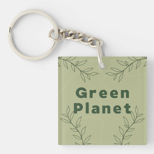 Green planet  key ring (Front)