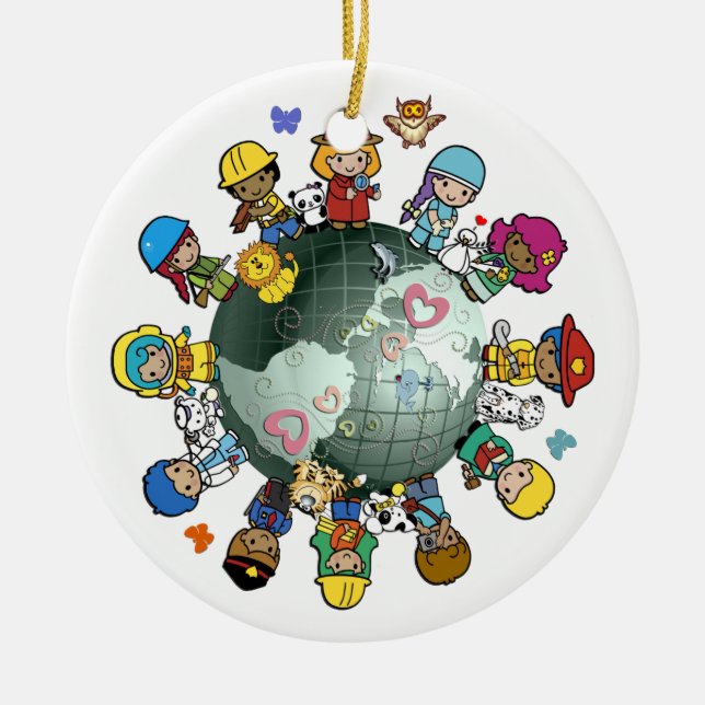 Green Planet Ornament (Front)
