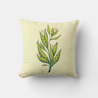 Green Plant Botanical Art Nature Lover Cushion