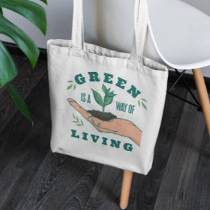 Green Plant Lifestyle Tote Bag 