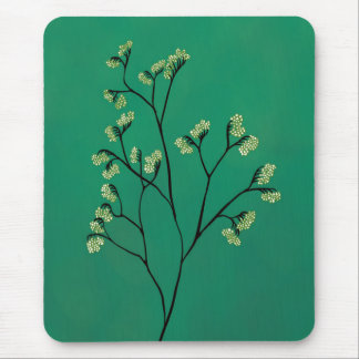 Green Plant Minimalist Botanical Art Mouse Mat
