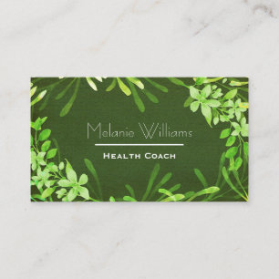 Green Plant Textured Look Health Wellbeing Business Card