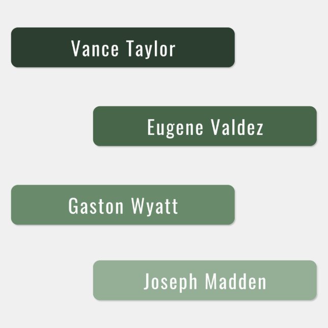 Green Plants Colours Waterproof Name Labels (Group)