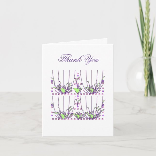 GREEN PLANTS Purple  Thank You Card (Front)