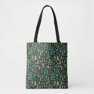 Green plants seamless pattern tote bag