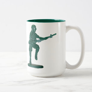 Green Plastic Army Man Two-Tone Coffee Mug