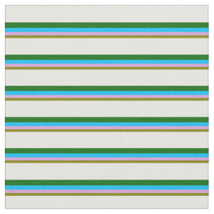 Green, Plum, Deep Sky Blue, Dark Green, and White Fabric