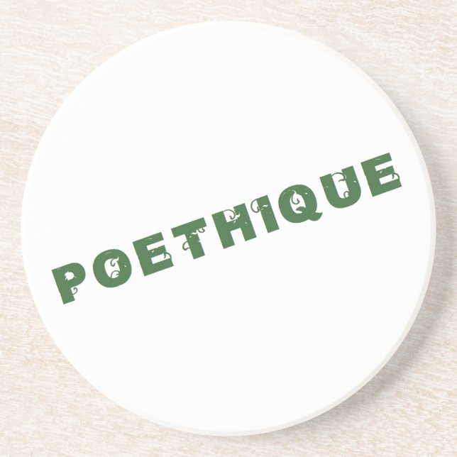 green poethic coaster (Front)