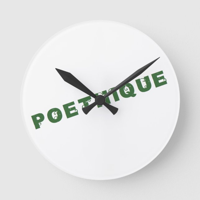 green poethic round clock (Front)