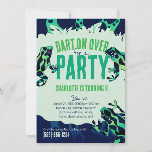 Green Poison Dart Frog Birthday invitation