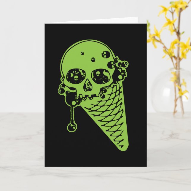 Green Poison Ice Cream Cone Card (Yellow Flower)