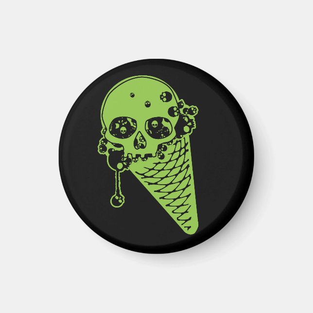 Green Poison Ice Cream Cone Magnet (Front)