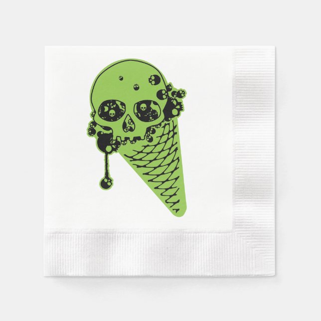 Green Poison Ice Cream Cone Napkins (Front)