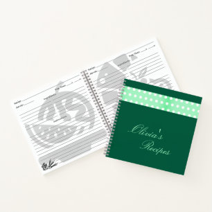 Green Poka Dots Recipe Notebook
