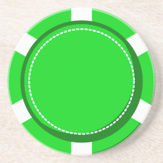 Green Poker Chip Sandstone Coaster