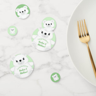 Green Polar Bear Baby Shower Confetti