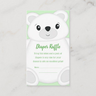 Green Polar Bear Baby Shower Enclosure Card