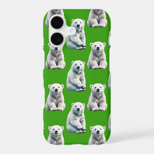 Green Polar Bear Pattern Design