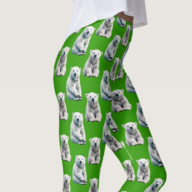 Green Polar Bear Pattern Design  Leggings (Creator Uploaded)