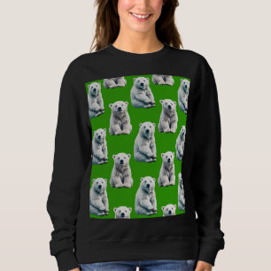 Green Polar Bear Pattern Design Sweatshirt