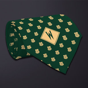 Green Police Badge Pattern Tie