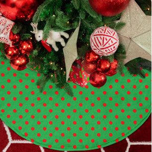 Green Polka Dot Brushed Polyester Tree Skirt