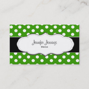 Green Polka Dot Business Cards