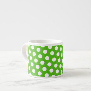 Green polka dot coffee espresso mug
