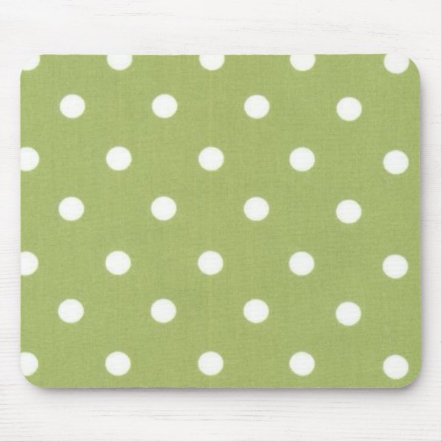 Green Polka Dot Design Mouse Mat (Front)