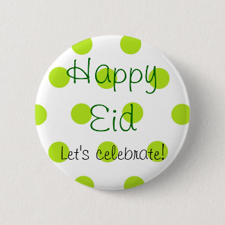 Green Polka Dot Happy Eid button