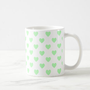 Green Polka Dot Hearts Coffee Mug