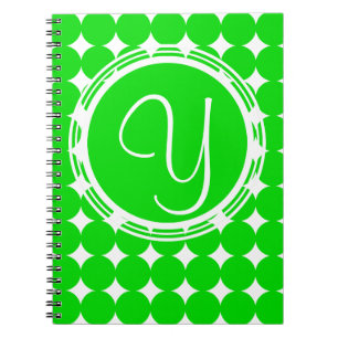 Green Polka Dot Monogram Notebook