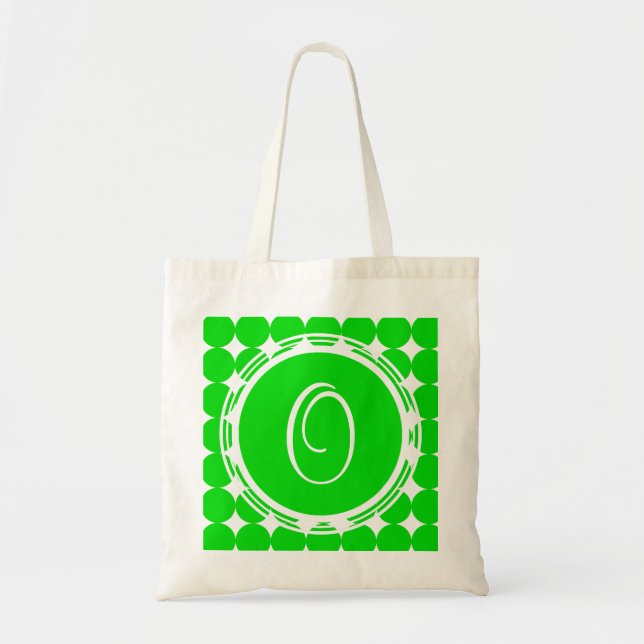 Green Polka Dot Monogram Tote Bag (Front)
