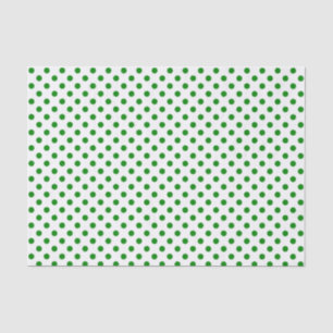 Green Polka Dot on White Tissue Paper