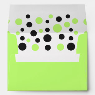 Green Polka Dot Party Invitation Envelope