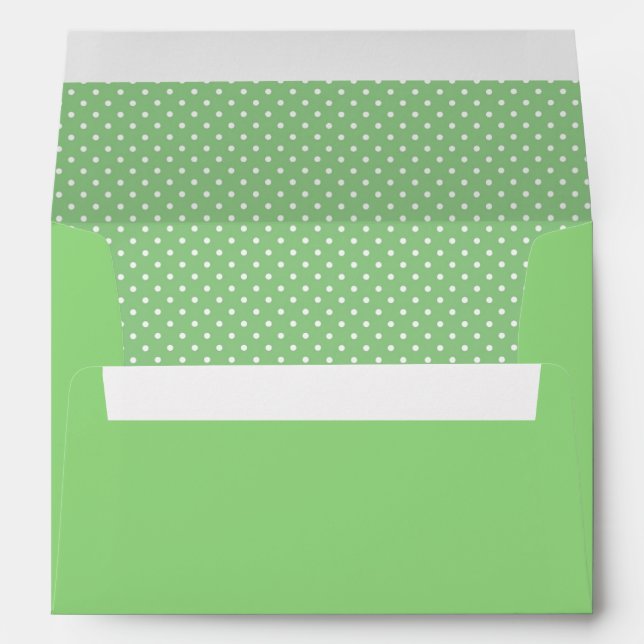 Green Polka Dot Pattern Envelope (Back (Bottom))