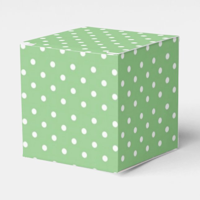 Green Polka Dot Pattern Favour Box (Front Side)