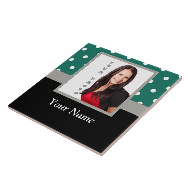 Green polka dot photo template tile (Side)