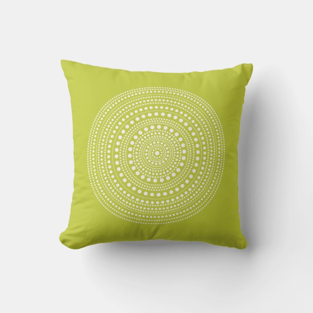 Green Polka Dot Pillow Modern Pattern (Front)