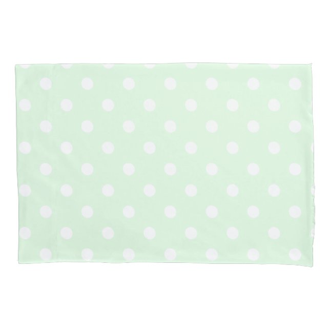 Green Polka Dot Pillowcase (Front-Left)