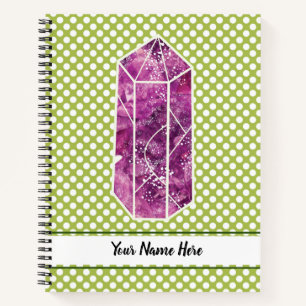 Green Polka Dot Red Wine Diamond Personalised Notebook