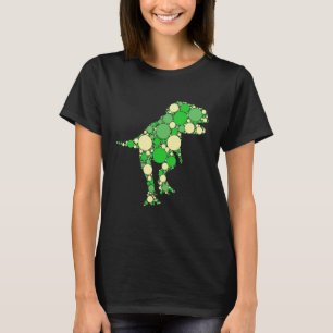 Green Polka Dot T Rex Dinosaur dots International T-Shirt