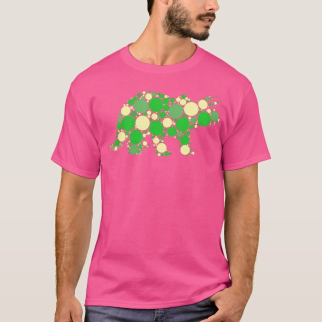 Green Polka Dot T Rex Dinosaur Tshirt Internationa (Front)