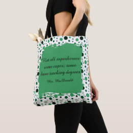 Green Polka dot teacher appreciation gift Tote Bag