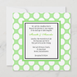 Green Polka Dot Wedding Invitation