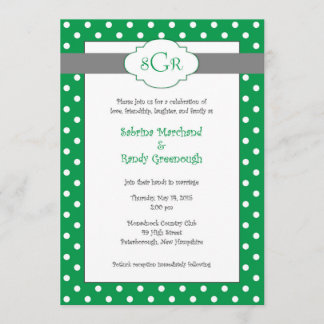 Green Polka Dot Wedding Invitations