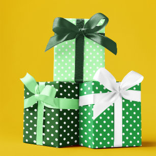 Green Polka Dot Wrapping Paper Sheet